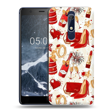 Силиконовый чехол на Nokia 5.1 с принтом Новый год
