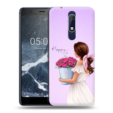 Силиконовый чехол на Nokia 5.1 с принтом женский