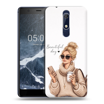Силиконовый чехол на Nokia 5.1 с принтом женский