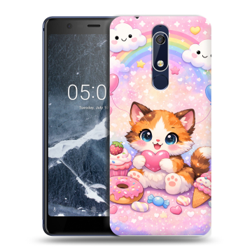 Силиконовый чехол на Nokia 5.1 с принтом для девочек