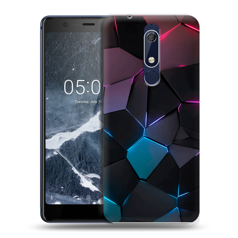 Пластиковый чехол на Nokia 5.1 с принтом Геометрия неона Пластиковый чехол на Nokia 5.1 с принтом Геометрия неона