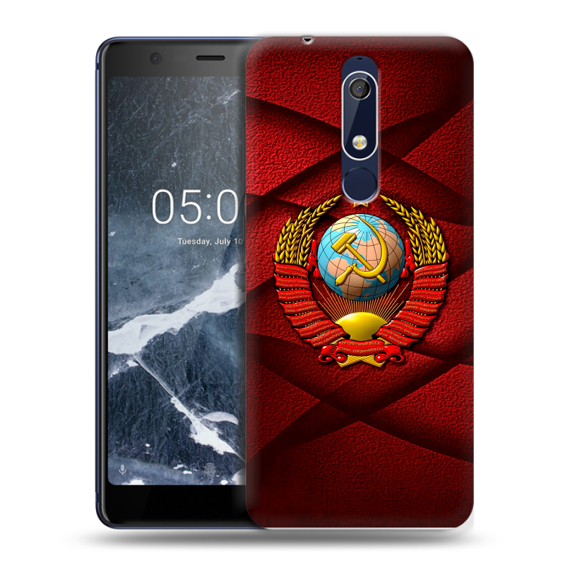 Силиконовый противоударный чехол на Nokia 5.1 с принтом Герб СССР Силиконовый противоударный чехол на Nokia 5.1 с принтом Герб СССР
