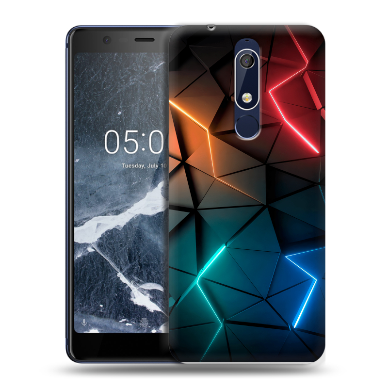 Силиконовый чехол на Nokia 5.1 с принтом Абстракция неон Силиконовый чехол на Nokia 5.1 с принтом Абстракция неон