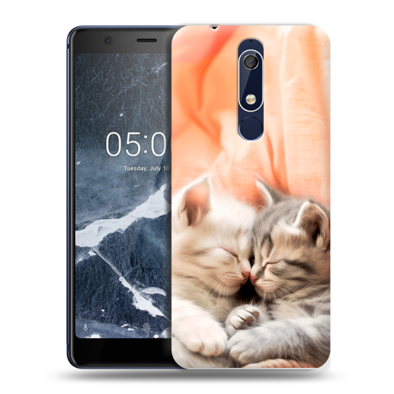 Силиконовый чехол на Nokia 5.1 с принтом Котята Силиконовый чехол на Nokia 5.1 с принтом Котята