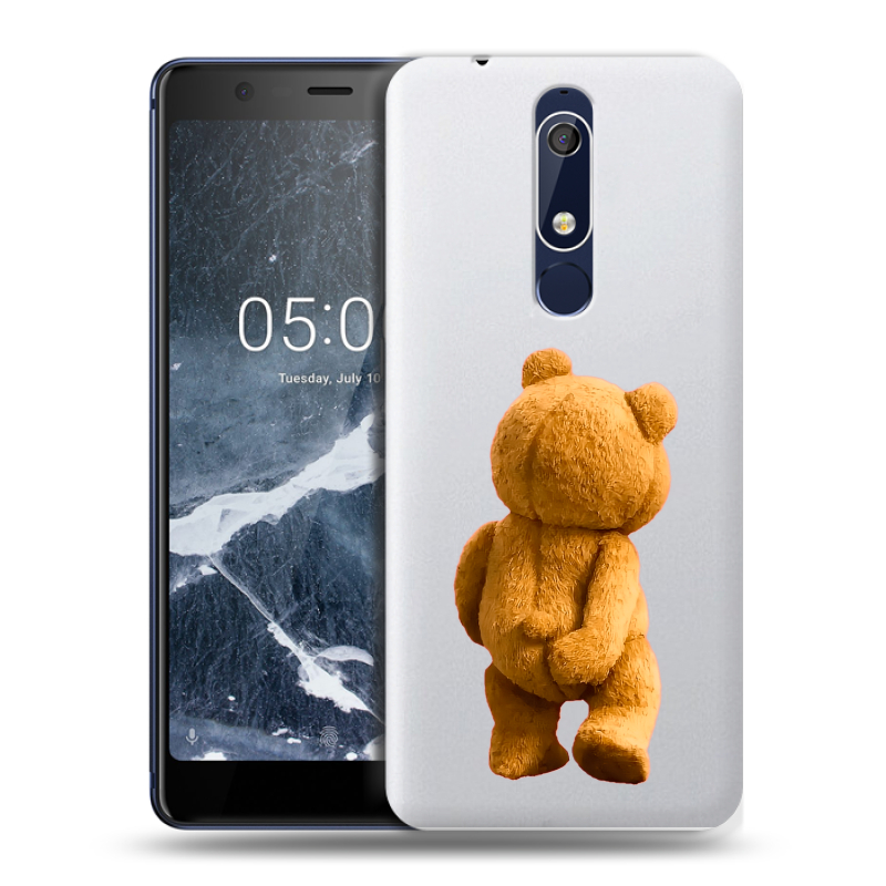 Силиконовый чехол на Nokia 5.1 с принтом Медведь Силиконовый чехол на Nokia 5.1 с принтом Медведь