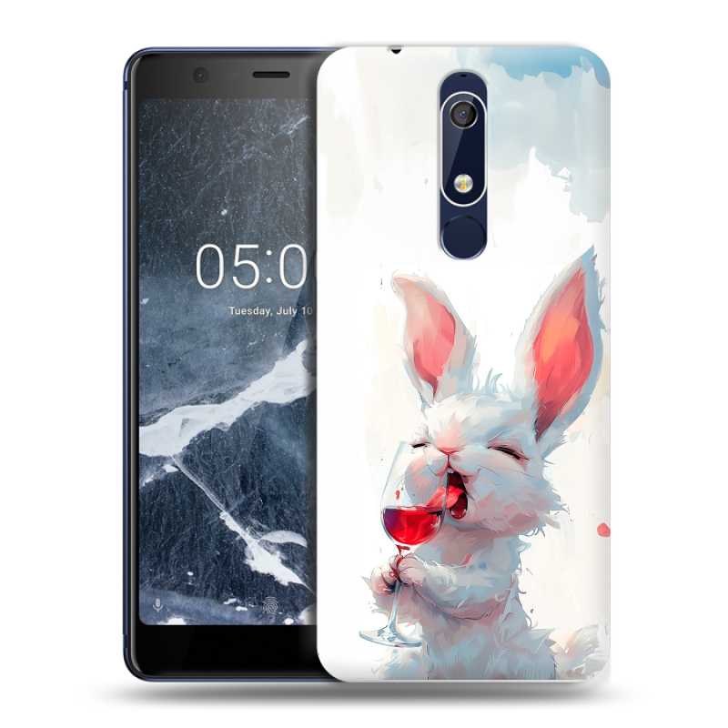 Силиконовый чехол на Nokia 5.1 с принтом кролик зайчик Силиконовый чехол на Nokia 5.1 с принтом кролик зайчик
