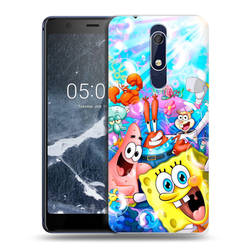 Силиконовый чехол на Nokia 5.1 с принтом спанчбоб спанч боб Силиконовый чехол на Nokia 5.1 с принтом спанчбоб спанч боб