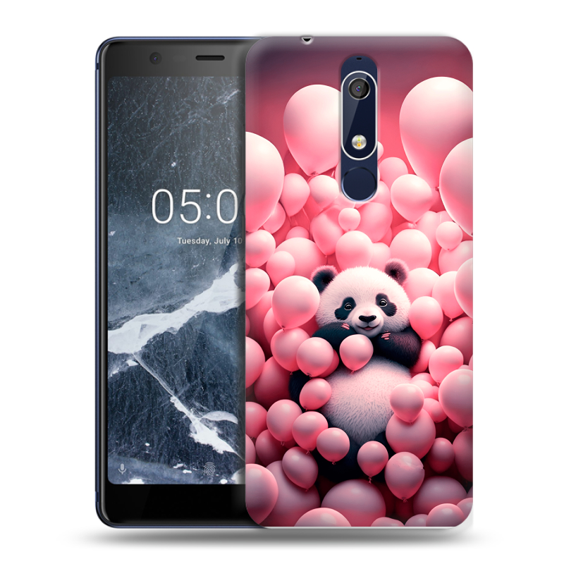 Пластиковый чехол на Nokia 5.1 с принтом Панда Пластиковый чехол на Nokia 5.1 с принтом Панда