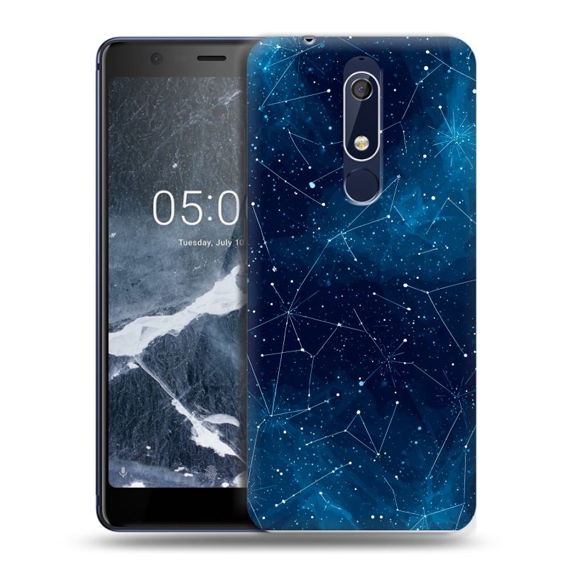 Силиконовый чехол на Nokia 5.1 с принтом Космос звезды Силиконовый чехол на Nokia 5.1 с принтом Космос звезды