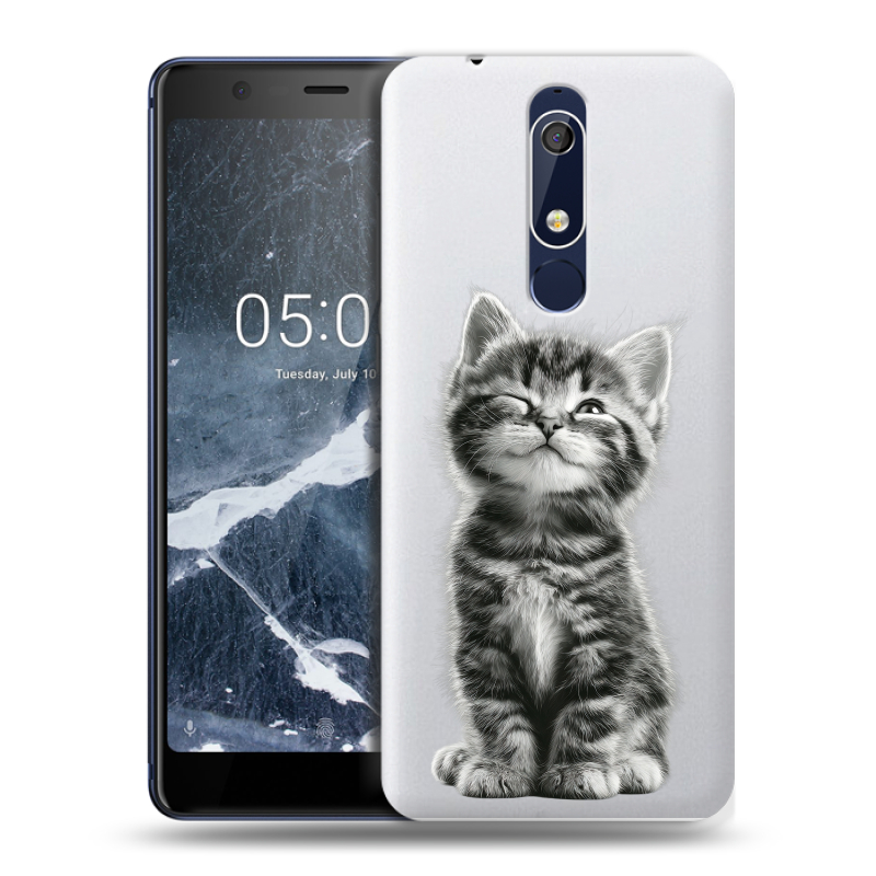 Силиконовый чехол на Nokia 5.1 с принтом Котенок Силиконовый чехол на Nokia 5.1 с принтом Котенок
