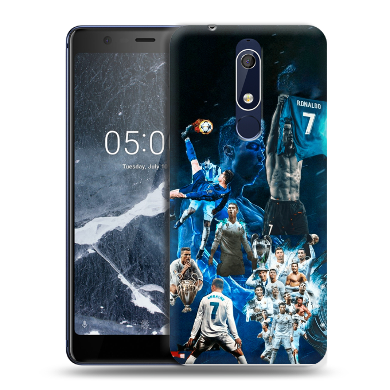 Силиконовый чехол на Nokia 5.1 с принтом Реал Роналдо Силиконовый чехол на Nokia 5.1 с принтом Реал Роналдо