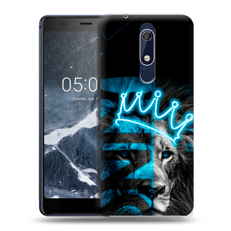 Пластиковый чехол на Nokia 5.1 с принтом Король лев Пластиковый чехол на Nokia 5.1 с принтом Король лев