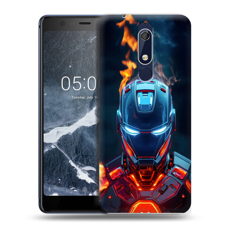 Пластиковый чехол на Nokia 5.1 с принтом IronMan Железный человек Пластиковый чехол на Nokia 5.1 с принтом IronMan Железный человек