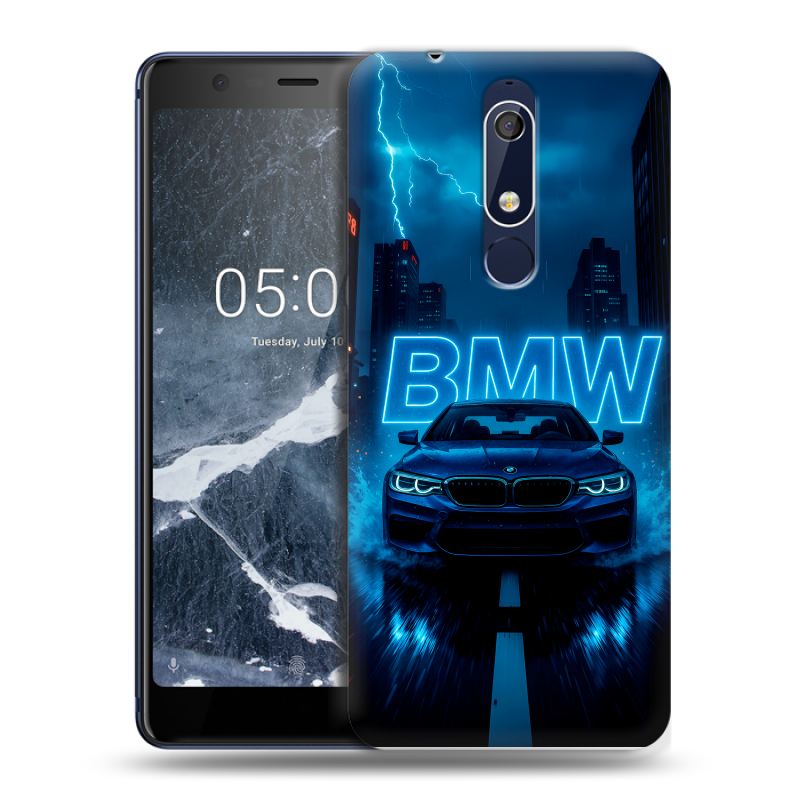 Пластиковый чехол на Nokia 5.1 с принтом BMW БМВ Пластиковый чехол на Nokia 5.1 с принтом BMW БМВ