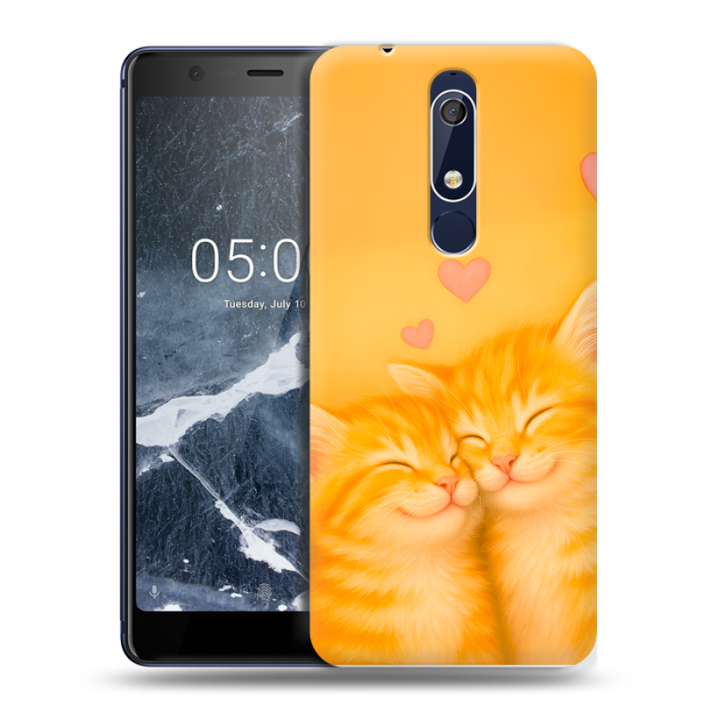 Пластиковый чехол на Nokia 5.1 с принтом Милые котята Пластиковый чехол на Nokia 5.1 с принтом Милые котята