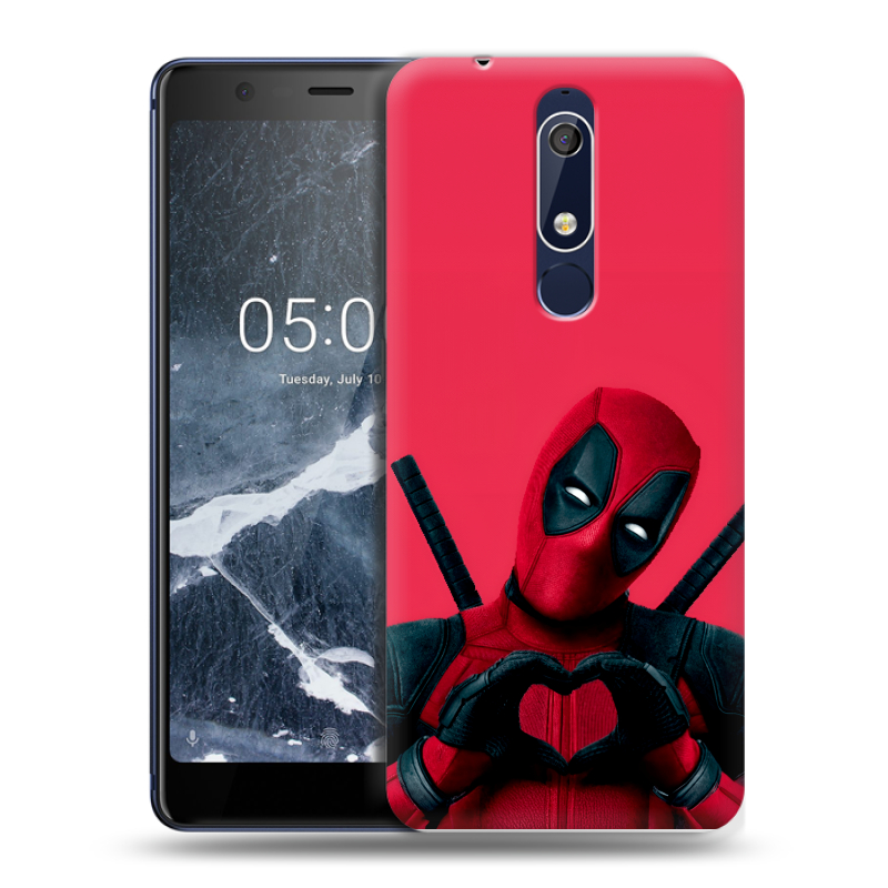Силиконовый чехол на Nokia 5.1 с принтом Дедпул Deadpool Силиконовый чехол на Nokia 5.1 с принтом Дедпул Deadpool