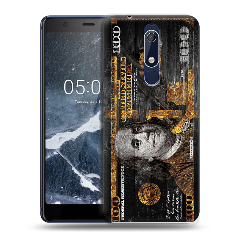 Пластиковый чехол на Nokia 5.1 с принтом Доллар деньги Пластиковый чехол на Nokia 5.1 с принтом Доллар деньги