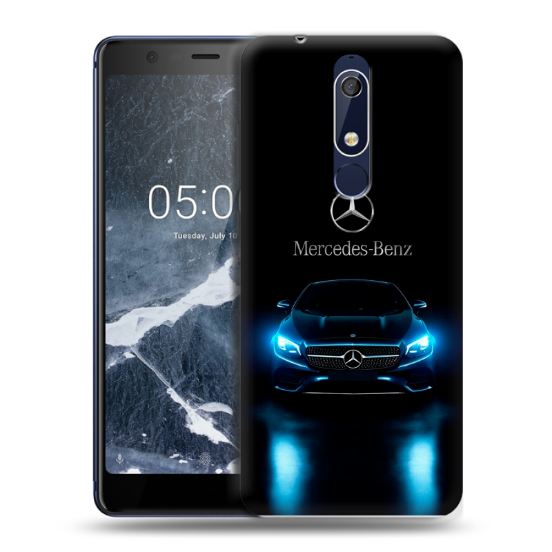 Силиконовый чехол на Nokia 5.1 с принтом Mercedes Мерседес Силиконовый чехол на Nokia 5.1 с принтом Mercedes Мерседес