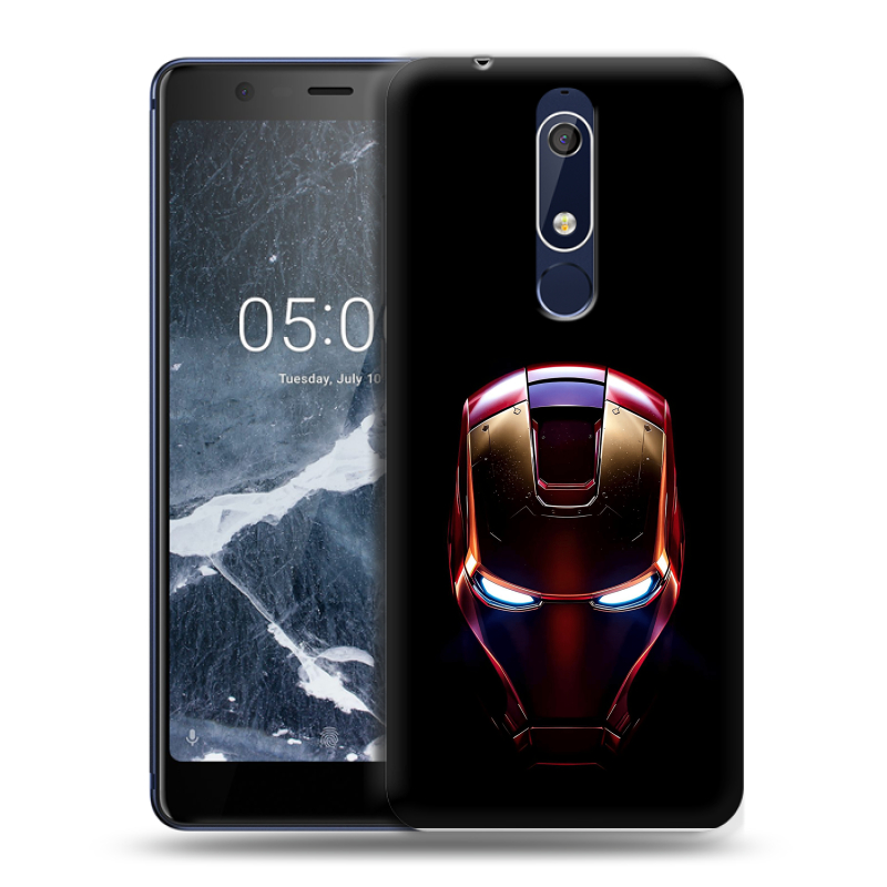 Силиконовый противоударный чехол на Nokia 5.1 с принтом IronMan Железный человек Силиконовый противоударный чехол на Nokia 5.1 с принтом IronMan Железный человек