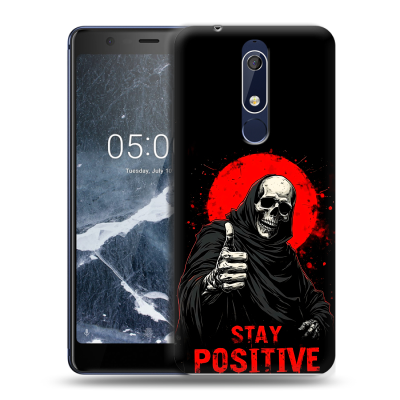 Пластиковый чехол на Nokia 5.1 с принтом смешной скелет Пластиковый чехол на Nokia 5.1 с принтом смешной скелет