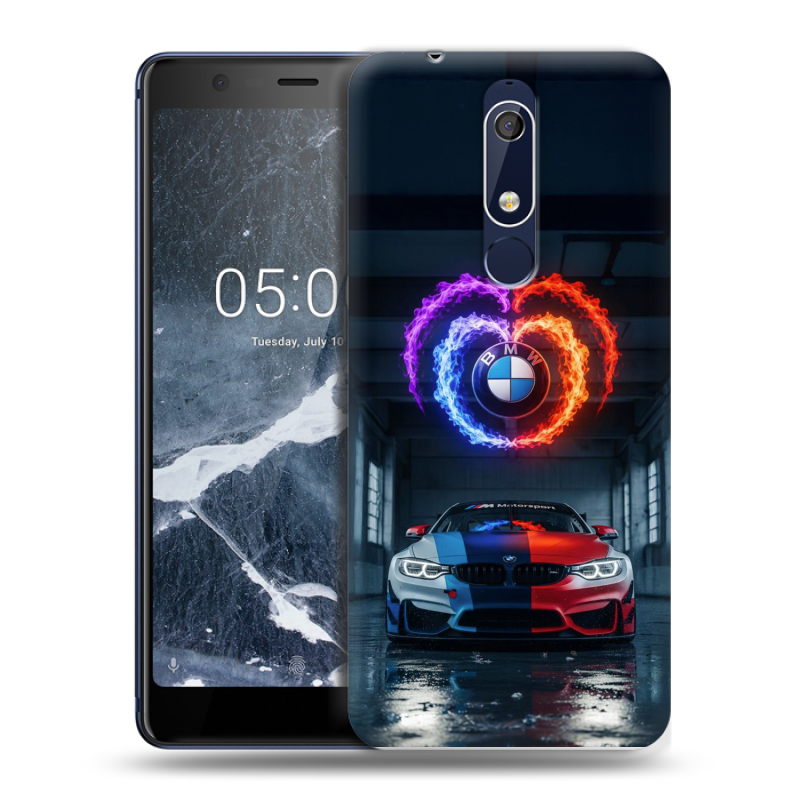 Пластиковый чехол на Nokia 5.1 с принтом BMW БМВ Пластиковый чехол на Nokia 5.1 с принтом BMW БМВ