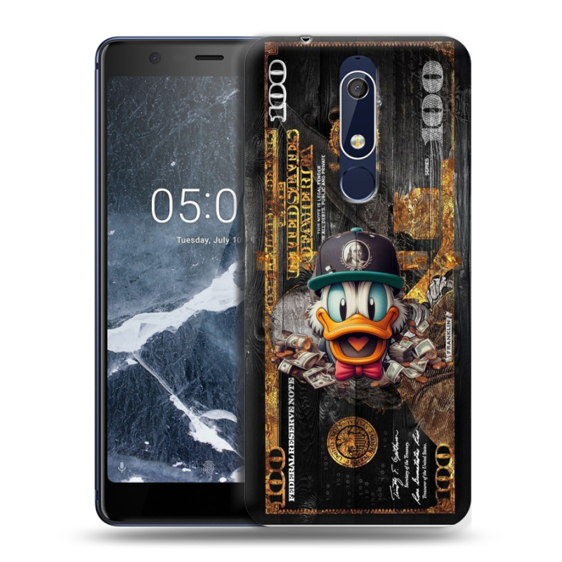 Пластиковый чехол на Nokia 5.1 с принтом Дональд Дак Доллар Пластиковый чехол на Nokia 5.1 с принтом Дональд Дак Доллар