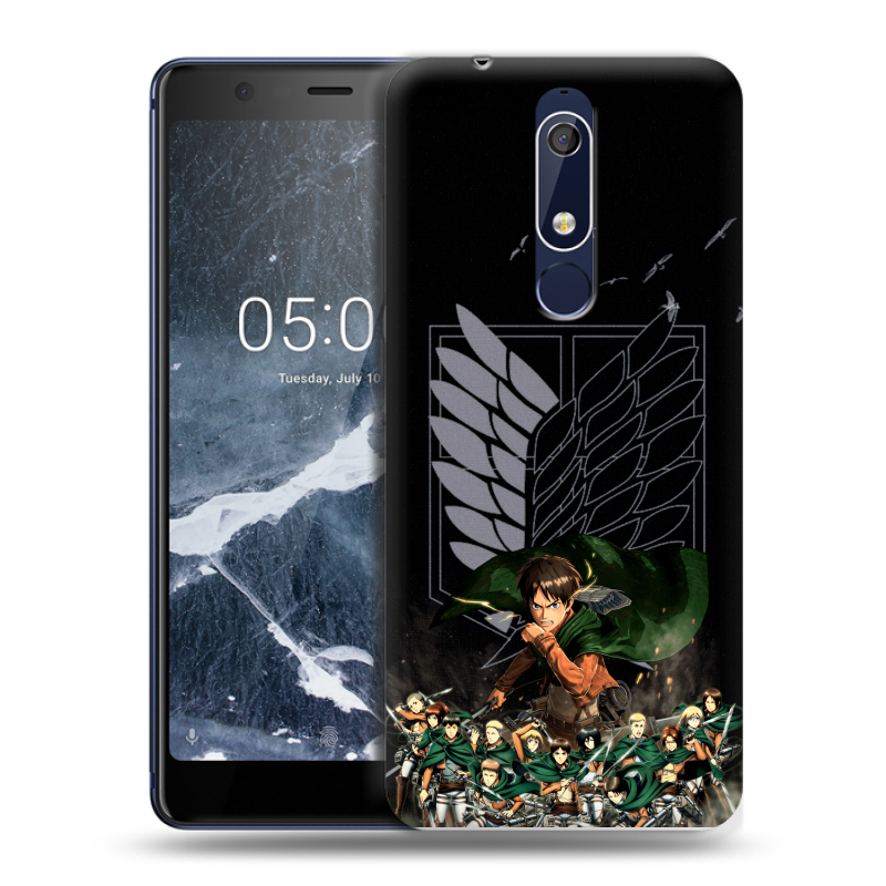 Силиконовый чехол на Nokia 5.1 с принтом Атака титанов Силиконовый чехол на Nokia 5.1 с принтом Атака титанов