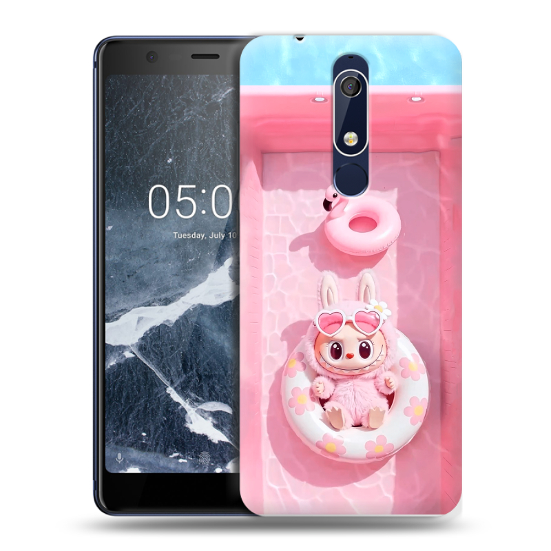 Силиконовый чехол на Nokia 5.1 с принтом Labubu Лабубу Силиконовый чехол на Nokia 5.1 с принтом Labubu Лабубу