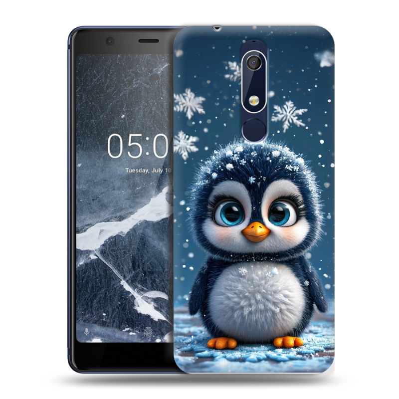 Силиконовый чехол на Nokia 5.1 с принтом Новый год Силиконовый чехол на Nokia 5.1 с принтом Новый год