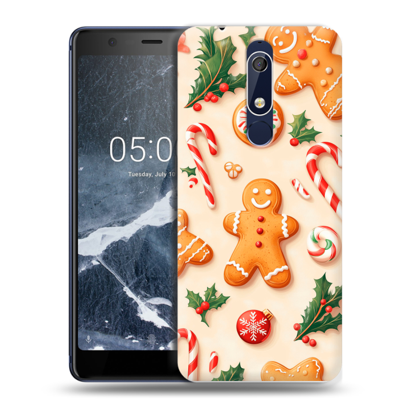 Пластиковый чехол на Nokia 5.1 с принтом Новый год Пластиковый чехол на Nokia 5.1 с принтом Новый год