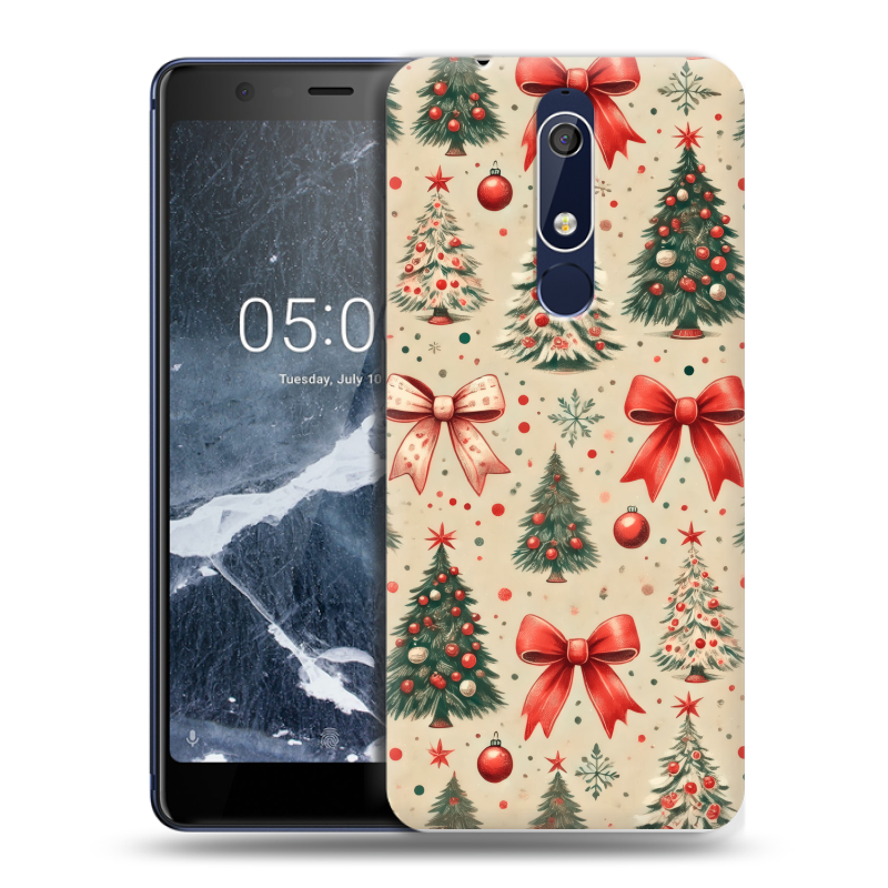 Пластиковый чехол на Nokia 5.1 с принтом Новый год Пластиковый чехол на Nokia 5.1 с принтом Новый год