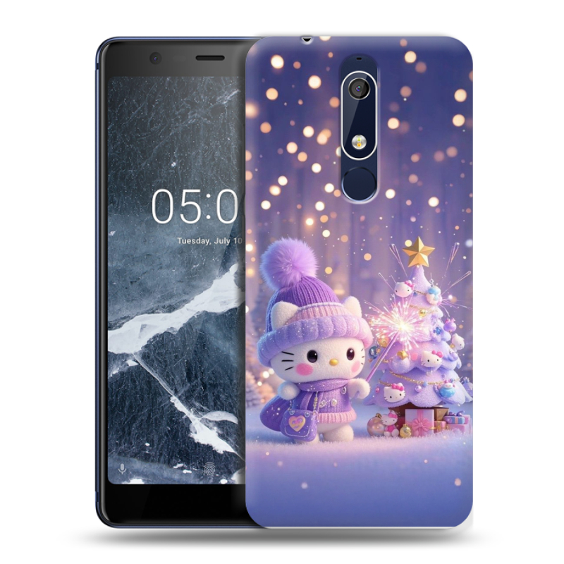 Пластиковый чехол на Nokia 5.1 с принтом Новый год Пластиковый чехол на Nokia 5.1 с принтом Новый год