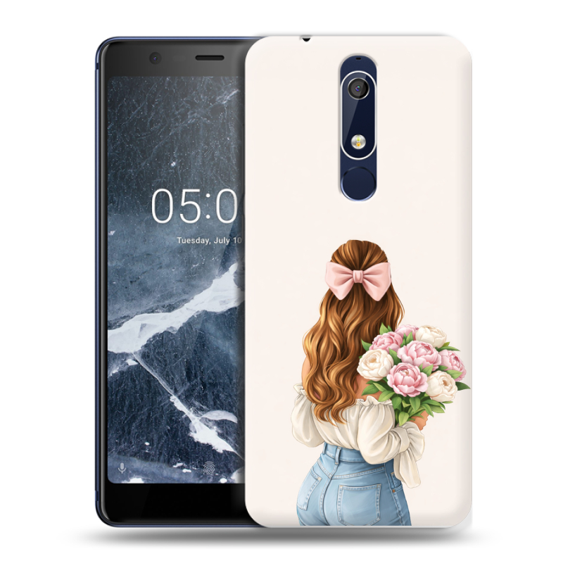 Силиконовый чехол на Nokia 5.1 с принтом женский Силиконовый чехол на Nokia 5.1 с принтом женский