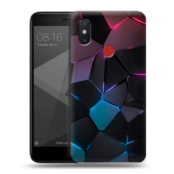 Силиконовый чехол на Xiaomi Mi8 SE с принтом Геометрия неона