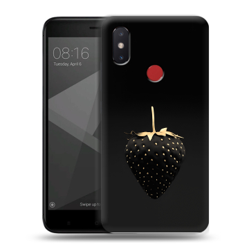 Силиконовый чехол на Xiaomi Mi8 SE с принтом Черная клубника