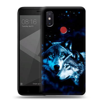 Силиконовый чехол на Xiaomi Mi8 SE с принтом Волки