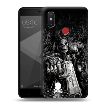 Силиконовый чехол на Xiaomi Mi8 SE с принтом Скелет
