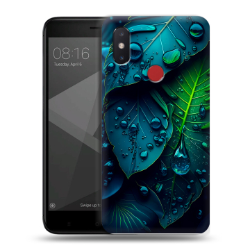 Силиконовый чехол на Xiaomi Mi8 SE с принтом Листья