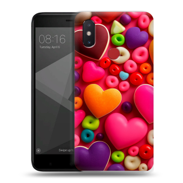 Силиконовый чехол на Xiaomi Mi8 SE с принтом Сердечки