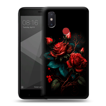 Силиконовый чехол на Xiaomi Mi8 SE с принтом Розы красные Силиконовый чехол на Xiaomi Mi8 SE с принтом Розы красные