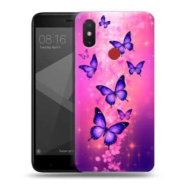 Силиконовый чехол на Xiaomi Mi8 SE с принтом Бабочки Силиконовый чехол на Xiaomi Mi8 SE с принтом Бабочки