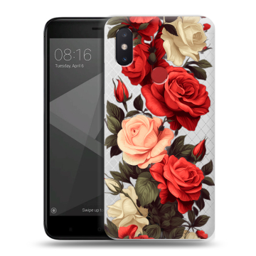 Силиконовый чехол на Xiaomi Mi8 SE с принтом Розы