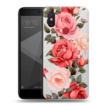Силиконовый чехол на Xiaomi Mi8 SE с принтом Розы