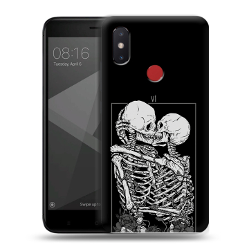 Силиконовый чехол на Xiaomi Mi8 SE с принтом Поцелуй скелетов Силиконовый чехол на Xiaomi Mi8 SE с принтом Поцелуй скелетов
