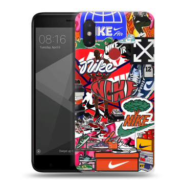 Силиконовый чехол на Xiaomi Mi8 SE с принтом Найк Nike яркий