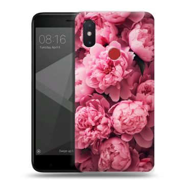 Силиконовый чехол на Xiaomi Mi8 SE с принтом цветы пионы