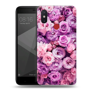 Силиконовый чехол на Xiaomi Mi8 SE с принтом лавандовые розы
