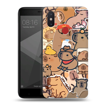 Силиконовый чехол на Xiaomi Mi8 SE с принтом капибара Силиконовый чехол на Xiaomi Mi8 SE с принтом капибара