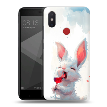 Силиконовый чехол на Xiaomi Mi8 SE с принтом кролик зайчик