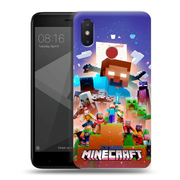 Силиконовый чехол на Xiaomi Mi8 SE с принтом Майнкрафт Minecraft Силиконовый чехол на Xiaomi Mi8 SE с принтом Майнкрафт Minecraft
